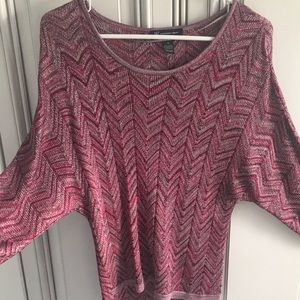 INC top Red and Metallic